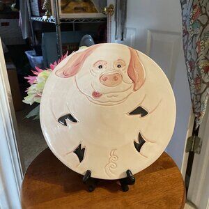 Zanolli Hand Painted Pink Pig Trivet - Italy